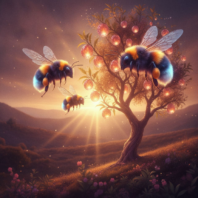 Elaneola Bumblebees and Peach Trees
