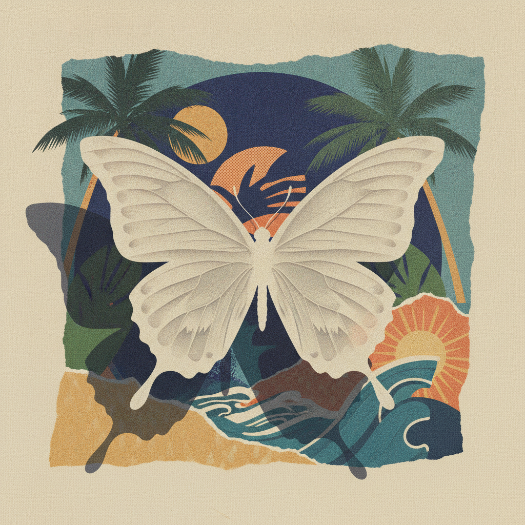 White pela butterfly