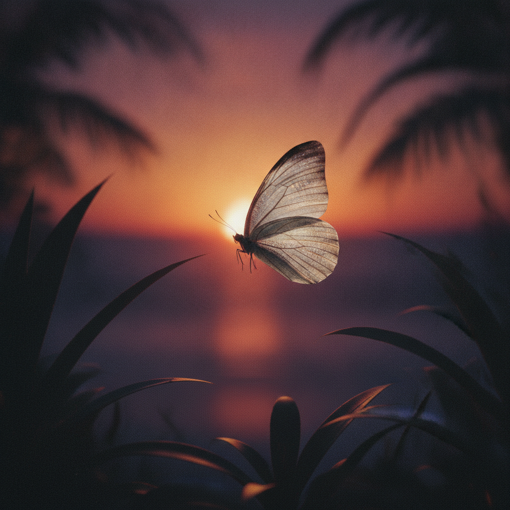 White pela butterfly