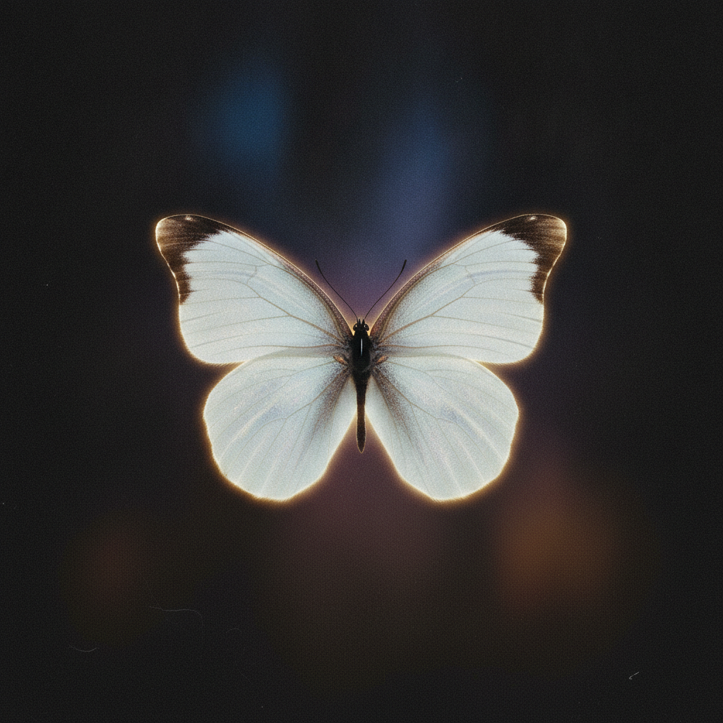 White pela butterfly